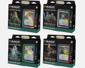 English Magic: The Gathering Lord of the Rings: Tales of Middle-earth Commander Deck (4 Count)